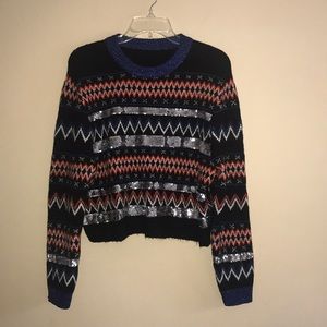 Topshop Sequin Stripe Sweater